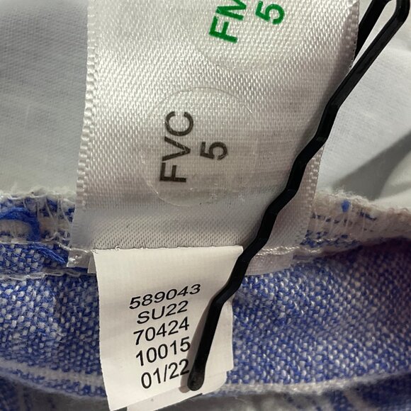 Loft Sz Med High Rise Wide Leg Capri Linen Blend Pants - Picture 6 of 9